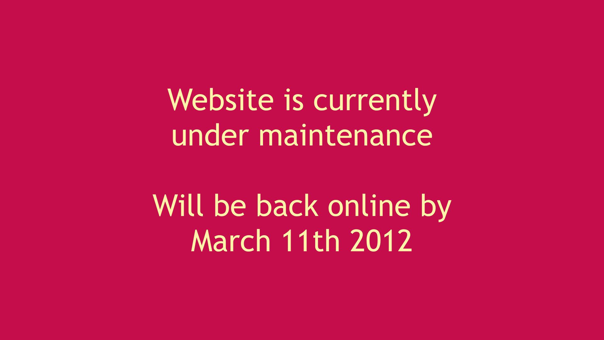 Website is currently under maintenance